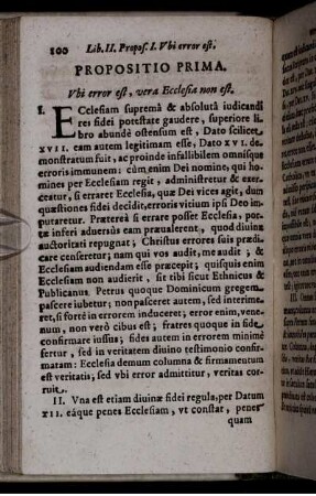Propositio Prima. Ubi error est, vera Ecclesia non est