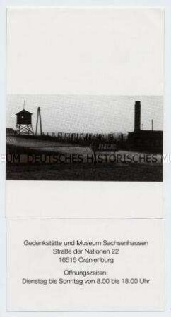 Einladung zur Eröffnung der Ausstellung "Die unsichtbaren Lager" in der Gedenkstätte Sachsenhausen