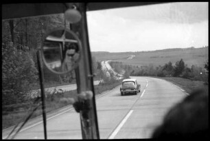 Heiligenberg: Autobahn mit Fahrerspiegel bei Heiligenberg