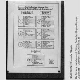 Technischer Plan - "Anschlußordnung Gläserne Frau Femme de Verre: Schéma de branchement"