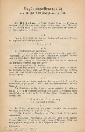 Ergänzungssteuergesetz vom 14. Juli 1893
