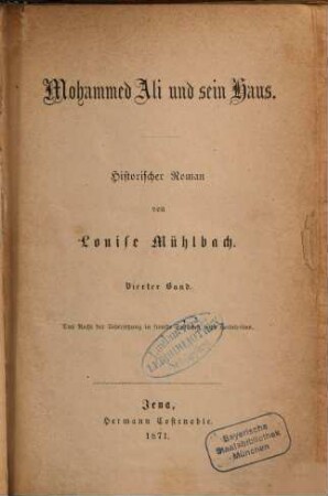 Mohammed Ali und sein Haus : Historischer Roman von Louise Mühlbach, 4