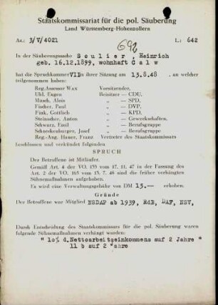 Soulier, Heinrich