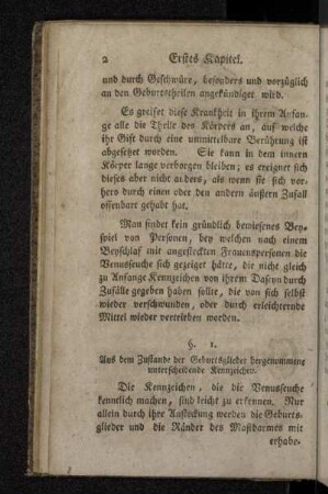 §.1 . Aus dem Zustande der Geburtsglieder hergenommene unterscheidende Kennzeichen.