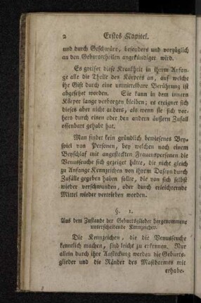 §.1 . Aus dem Zustande der Geburtsglieder hergenommene unterscheidende Kennzeichen.