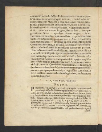 [Thesis] Prima [bis] L.