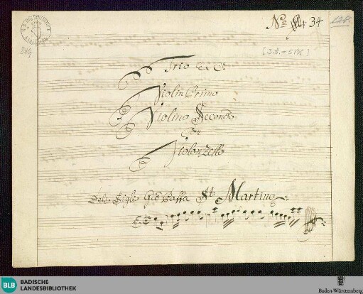 Sonatas - Mus. Hs. 849 : vl (2), vlc; C