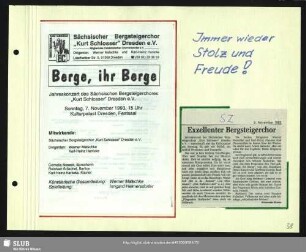 Jahreskonzert des Sächsischen Bergsteigerchores