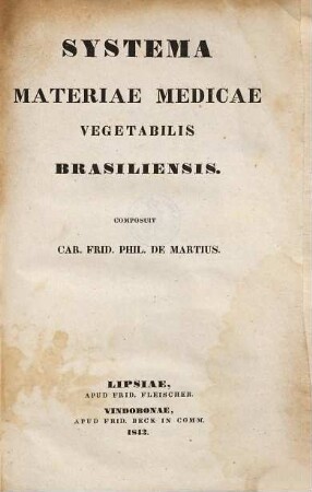 Systema materiae medicae vegetabilis Brasiliensis