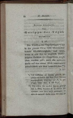 Dritter Abschnitt. Vom Gerippe der Vögel