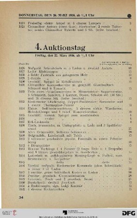 4. Auktionstag Freitag, den 27. März 1936, ½ 3 Uhr (Nr. 1126-1500)