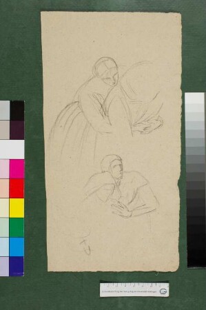 Zwei Figurenstudien, wahrscheinlich zu Gruppe um Maria aus Christus und Ahasver
