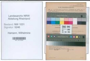 Entnazifizierung Wilhelmine Hamann , geb. 04.03.1879 ()