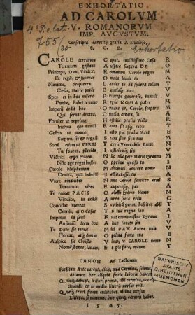 Exhortatio ad Carolum V. Romanorum Imperatorum Augustum