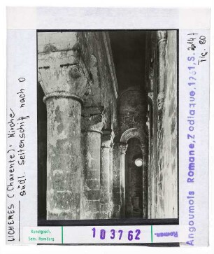 Lichieres (Charente): Kirche, südliches Seitenschiff nach O