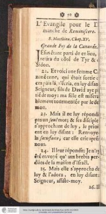 L'Evangile pour le Dimanche de Reminiscere