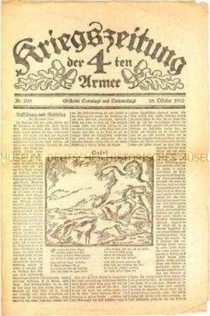 Kriegszeitung aus dem 1. Weltkrieg zum Kriegsgeschehen an der Ostfront (Eroberung der Insel Oesel)