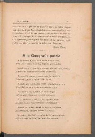 A la geografía patria