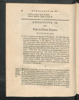 Exercitatio VII. De Fide Deum Patrem