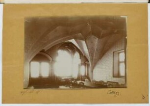 Schöffenhaus, Koblenz: Innenansicht Erkerzimmer (aus: Skizzen- und Fotoalbum 19)