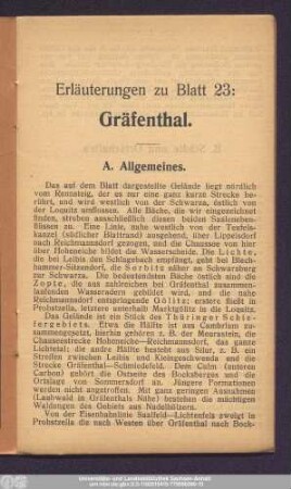 Erläuterungen zu Blatt 23: Gräfenthal.