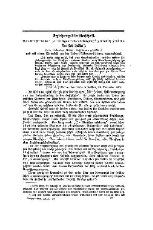 Erziehungskünstlerschaft : das Kraftfeld der "allseitigen Lebenseinigung" Friedrich Fröbels