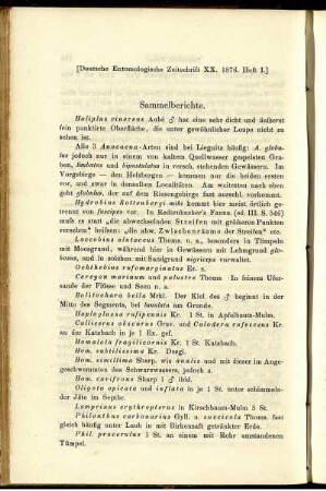 Sammelberichte