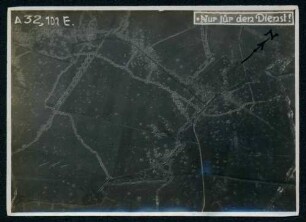 Foto eigener und feindlicher Linien südlich der Toutvent Ferme (Luftbild)