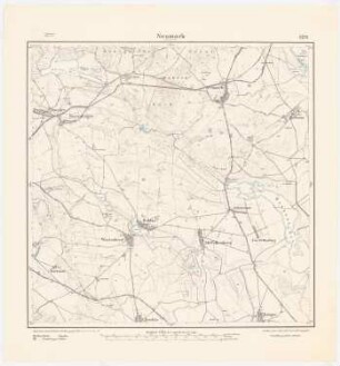 Regionalplanung Stettin, Hökendorf, Altdamm und Finkenwalde: Planungsunterlage: Messtischkarte 1888 (1907), Teilblatt 1326 (Neumark), 1:25000