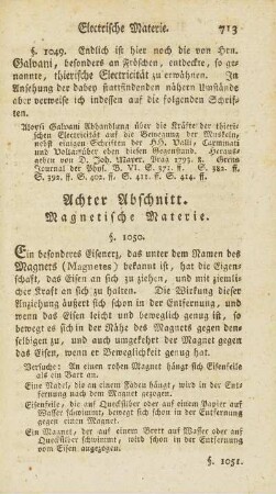 Achter Abschnitt. Magnetische Materie