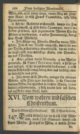 XVI. Vom wahren und falschen Christenthum