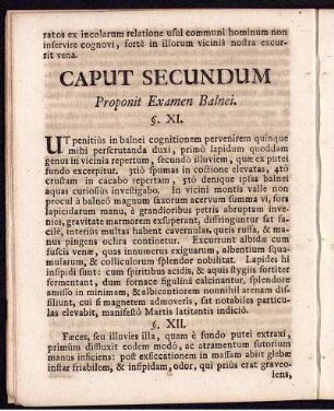 Caput Secundum. Proponit Examen Balnei