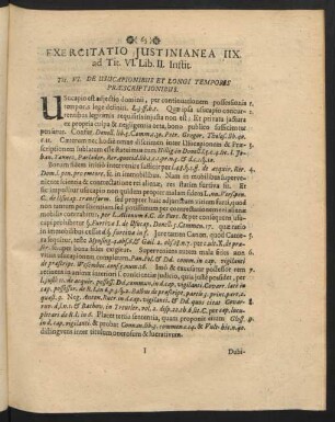 Exercitatio Iustinianea IIX. ad Tit. VI. Lib. II. Instit.