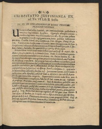 Exercitatio Iustinianea IIX. ad Tit. VI. Lib. II. Instit.