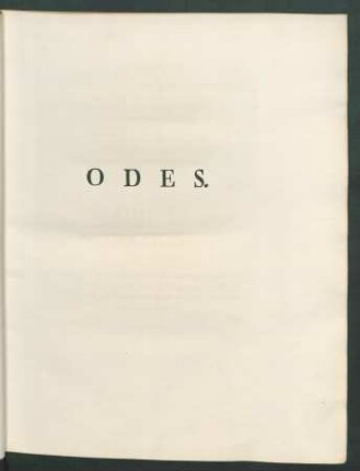 Odes.