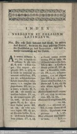 Index Verborum Et Phrasium Latinarum