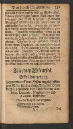 Vierdten Discurses. Erste - Siebenzehende Unterredung.