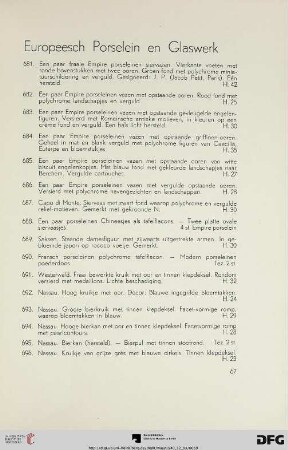 Europeesch Porselein en Glaswerk (Nr. 681-720)