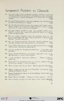 Europeesch Porselein en Glaswerk (Nr. 681-720)