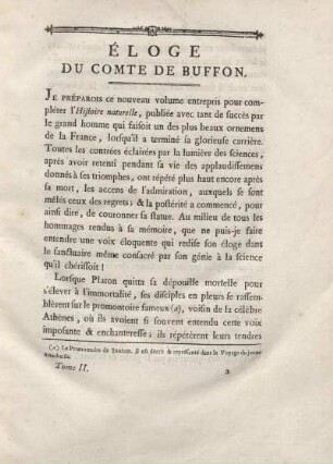 Éloge du Comte de Buffon