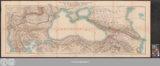 Karte des russisch-türkischen Kriegsschauplatzes in Europa und Asien