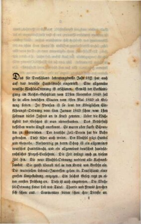Beiträge zur Kenntniß des Handels- und Wechsel-Rechts, 2. Die allgemeine dt. Wechsel-Ordnung. Ihre Bedeutung für Preußen, ihr Einfluß auf Deutschland