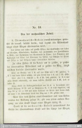Nr. 12. Von der mechanischen Arbeit