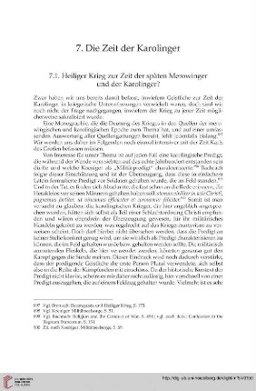 7.1. Heiliger Krieg zur Zeit der späten Merowinger und der Karolinger?