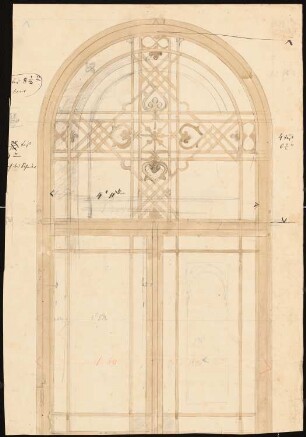 Villa, Kairo (?): Gitter, Ornament im Bogenfeld über den Türflügeln