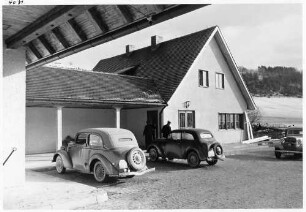 Tank- und Rastanlage Gruibingen Tankstelle Nordseite, Erfrischungsraum, 1945 - 1962 US Army. Abgebrochen.