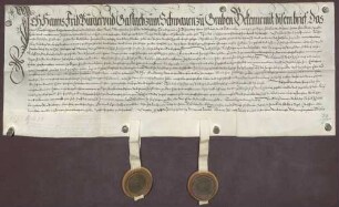 Hans Frid, Bürger und Gastgeber zum Schwanen in Graben, verkauft an Markgraf Carl II. von Baden-Durlach die Überbesserung auf seiner Lehenwiese daselbst um 200 fl.