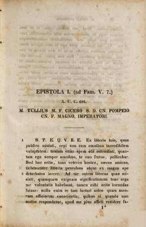 M. Tullii Ciceronis epistolae selectae, 1