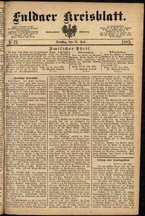 Ausgabe vom Dienstag, den 23. Juni 1885.