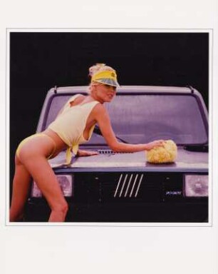 Autowäsche : Werbeaufnahme für Fiat-Kalender 1987, Monat Januar
